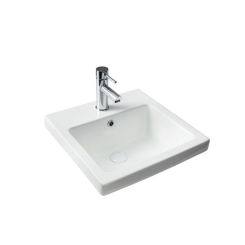 Seima Kyra 017 Basin Inset White with OverflowOne Taphole 191447 (4438188326972)