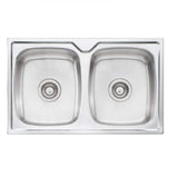 Oliveri Endeavour Sink 770 x 480 Double Bowl 1 Tap Hole Stainless Steel (4358685196348)