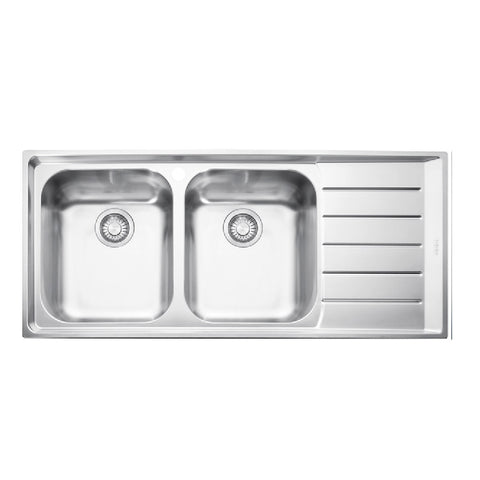 Franke Sink Neptune Double Bowl Right Hand Drainer- Stainless Steel- NEX621RHD (4429427408956)