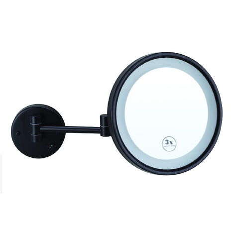 Thermogroup Ablaze Magnifying Mirror Lit Wall Mount x3 Matte Black (Concealed Wiring) (4358678642748)