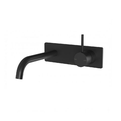 Phoenix Vivid Slimline Up Wall Basin/ Bath Mixer Set Matte Black (4414610571324)