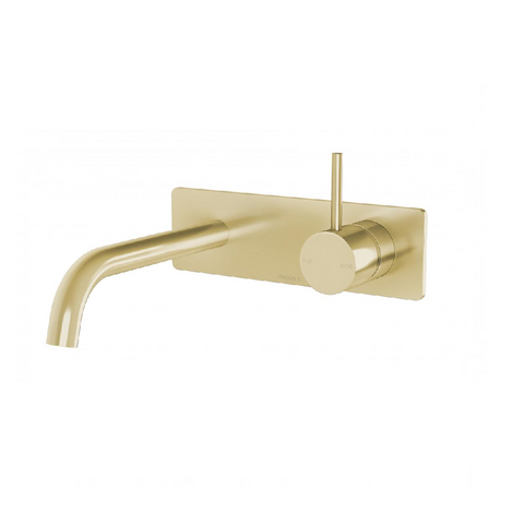 Phoenix Vivid Slimline Up Wall Basin/ Bath Mixer Set Brushed Gold (4414610669628)