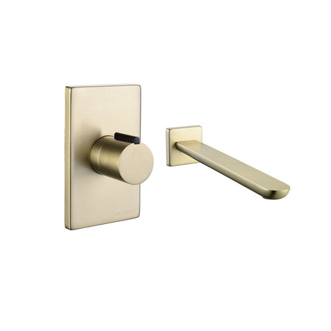 Vito Bertoni Sol Matt Brass & Black Wall Basin/Bath Set 220mm Fixed 44136 (4439452811324)