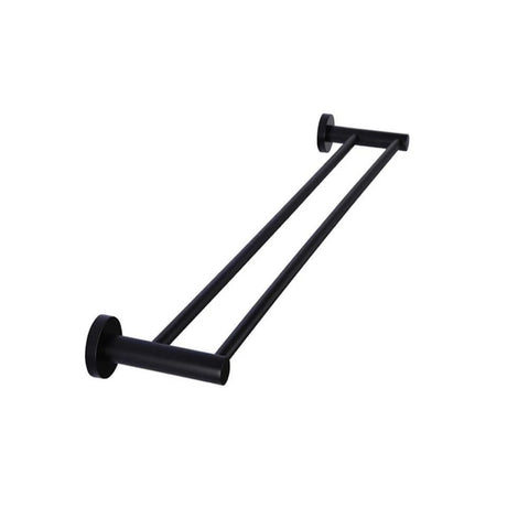 Meir Double Towel Rail 900mm Round - Matte Black MR01-R90 (4476081602620)