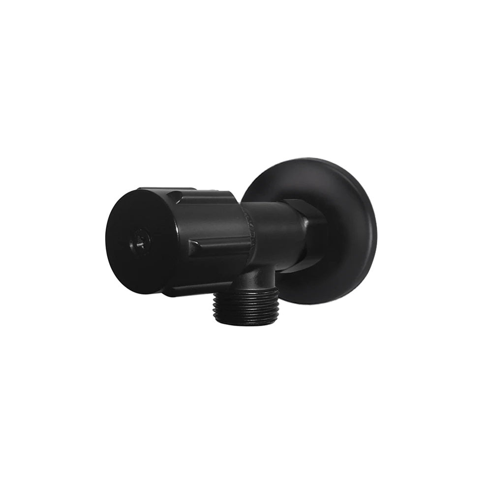 Meir Mini Stop Cistern Tap with backplate Round - Matte Black MP11P (4476083470396)