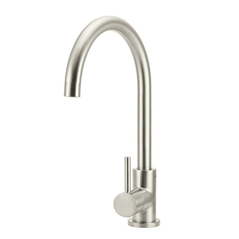 Meir Kitchen Mixer Round Gooseneck Tap - PVD Brushed Nickel MK03-PVDBN (4476082683964)