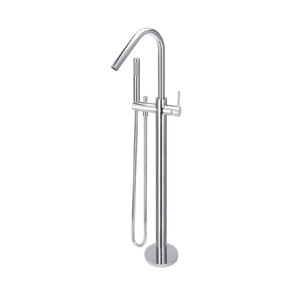Meir Bath Spout and Hand Shower Round Freestanding - Polished Chrome MB09-C (4476081274940)