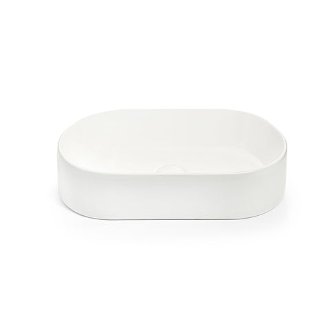 Eva Pill Counter Top Basin 520mm Matte White BEQPI1-MW