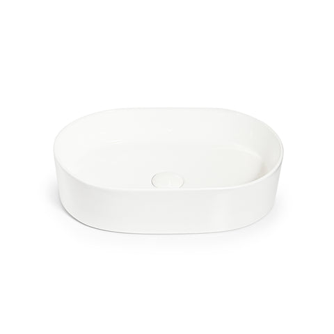 Eva Pill Counter Top Basin 500mm Gloss White BEQPI2-GW