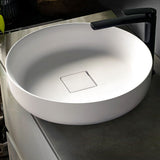 Kaskade Bonn Round Counter Top Basin 450mm Stone Matte White BONN450