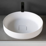 Kaskade Bonn Round Counter Top Basin 450mm Stone Matte White BONN450