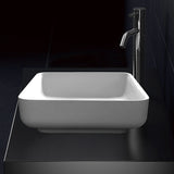 Kaskade Bonn Rectangular Counter Top Basin 540mm Stone Matt White BONN540