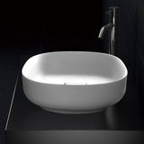 Kaskade Bonn Oval Counter Top Basin 630mm Stone Matte White BONN630