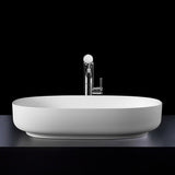 Kaskade Bonn Oval Counter Top Basin 630mm Stone Matte White BONN630