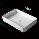 Kaskade Devon Rectangular Counter Top Basin 600mm Stone Matte White BRA08-600