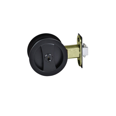 Trio Revive Sliding Door Round Lock Entrance Black BSER465BL