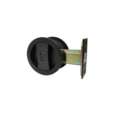 Trio Revive Sliding Door Round Lock Privacy Black BSPR365BL