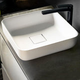 Kaskade Bonn Square Counter Top Basin 400mm Stone Matte White BONN400