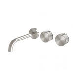 Phoenix Axia Wall Basin / Bath Curved Outlet Hostess Set 180mm Brushed Nickel 117-1125-40