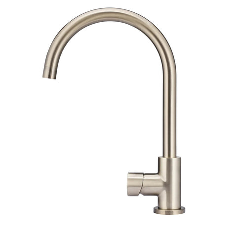 Meir Round Gooseneck Kitchen Mixer Tap Champagne MK03PN-CH