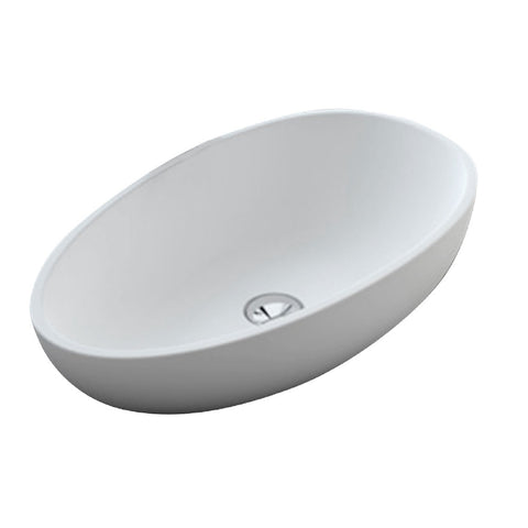 Fienza Above Counter Solid Surface Basin Bahama MK11 Matte White CSB61 (2530540552252)