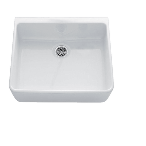 Abey Chambord Clotaire Single Bowl Fireclay Sink 500x500x200mm White CLOTAIRE-1W