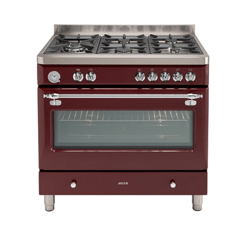 Euro Appliances Freestanding Dual Fuel Oven 90cm Burgundy Royal Chiantishire ECSH900BG