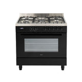 Euro Appliance Oven 90cm Freestanding Dual Fuel Black EO90FSDPBL