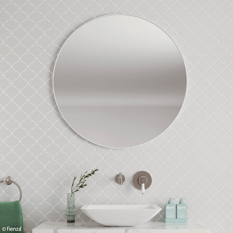 Fienza Reba Matte White Framed Mirror 800mm FMR80W