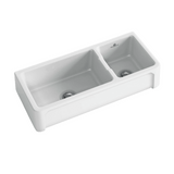 Abey Chambord Henri 1&1/2 Bowl Fireckay Sink 997x480x220mm White HENRI-3W