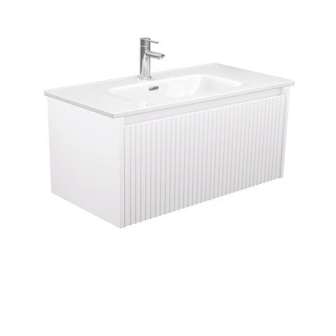 Fienza Joli Alina Satin White 900 Wall-Hung Vanity JOL90RW