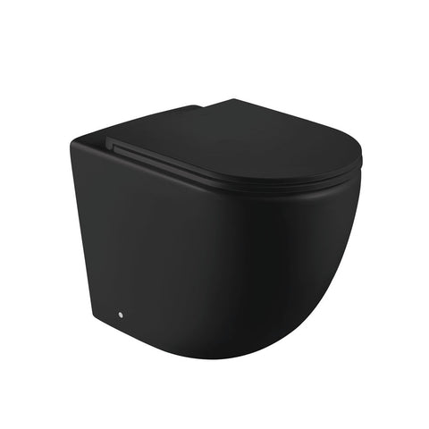 Geberit Toilet Package, Fienza Koko Matte Black Pan, Sigma 8 Inwall Cistern With Sigma 20 Flush Plate Matte Black