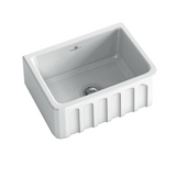 Abey Chambord Louis Single Bowl Fireckay Sink 595x480x220mm White LOUIS-1W