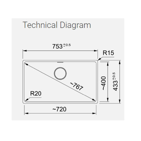 Franke Sink Maris Single Bowl 720mm Flushmount Stone Grey MRG210-72B-SG