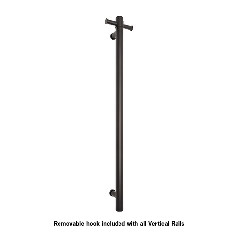 Thermogroup Straight Round Vertical Bar 900x142x100mm (Heated) Matte Black VS900HB