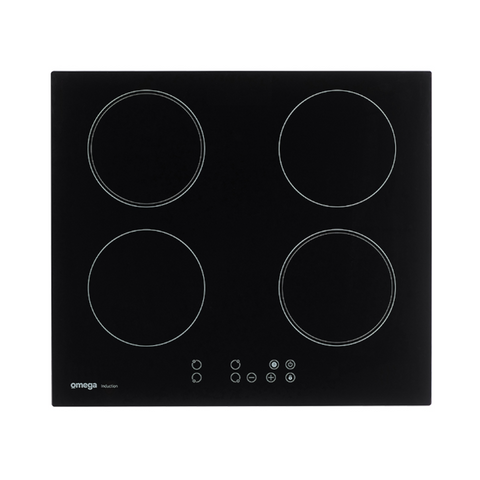 Omega Cooktop 60cm, 4 zone Induction cooktop, frameless, touch control Black OCI64PP