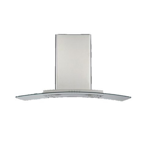Omega Rangehood Canopy 90cm, Curved glass, 844m³/hr airflow, Stainless Steel ORC97G