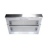 Omega Rangehood Slide out 60cm, ducted, recirculating option, 378m³/hr airflow Stainless Steel ORT6WXA