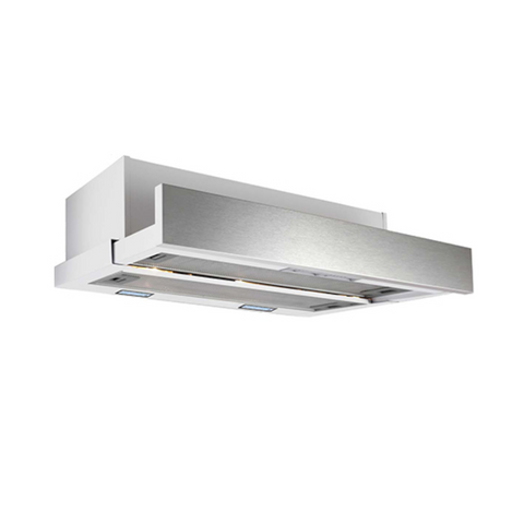 Omega Rangehood Slide out 90cm, ducted, recirculating option, 342m³/hr airflow Stainless Steel ORT9WXL
