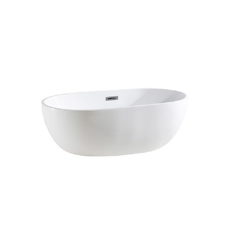 Oliver Freestanding Bath 1395x750x570mm (Acrylic) Gloss White PBK-OVBT1400NF