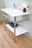 Turner Hastings Mayer Chrome Washstand With 90 x 55 Real Carrara Marble Top MA900WS