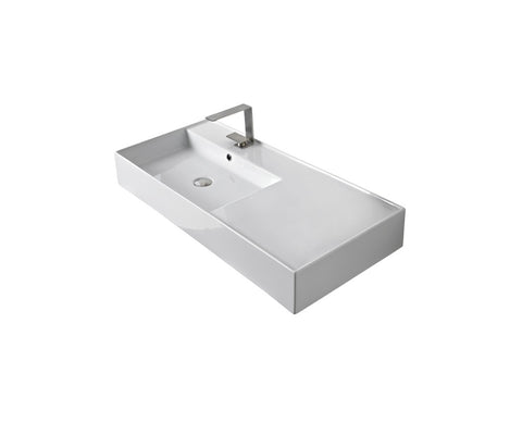 ADP Teorema Wall Basin 1000 Left Hand Offset Bowl White TOPCTEO100GWL