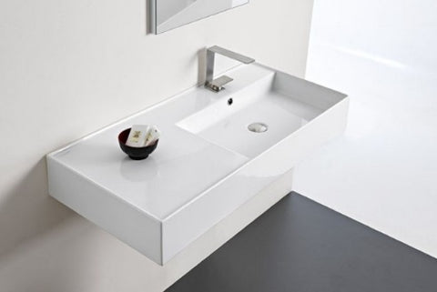 ADP Teorema Wall Basin 1200 Right Hand Offset Bowl White TOPCTEO120GWR