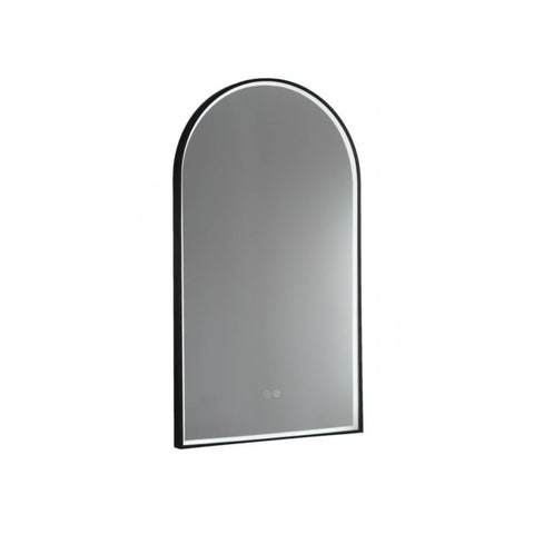 Remer Arch Mirror LED 500x900mm Matte Black Aluminium Frame AR50D-MB