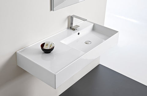 ADP Teorema Wall Basin 1000 Right Hand Offset Bowl White TOPCTEO100GWR