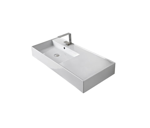 ADP Teorema Wall Basin 1200 Left Hand Offset Bowl White TOPCTEO120GWL