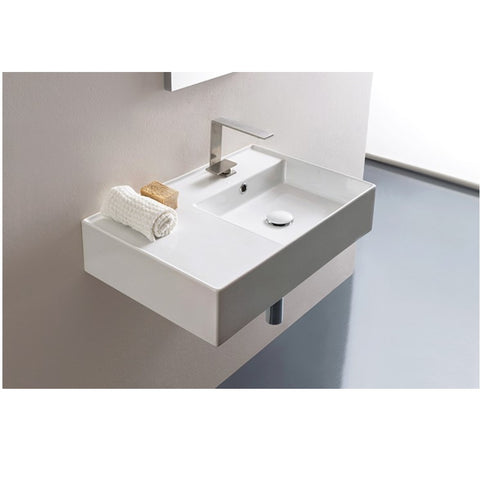 ADP Teorema Wall Basin 600 Right Hand Offset Bowl White TOPCTEO60GWR