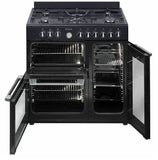 Artusi Cooker 90cm 3 Door Oven with Gas Cooktop Matt Black AFGR935B