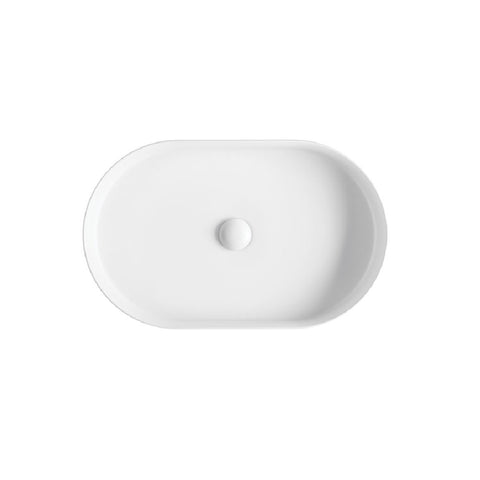 Fienza Eleanor Oval Above Counter Fluted Basin Matte White RB464MW