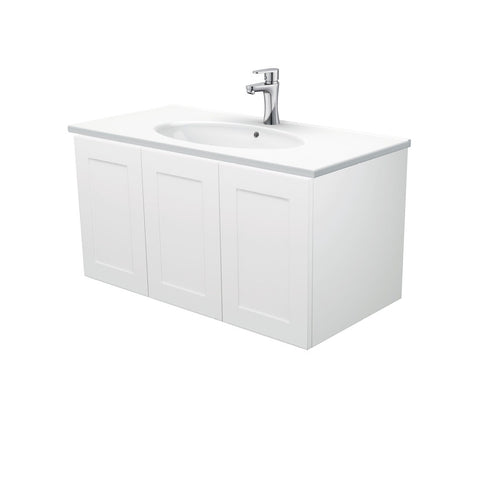 Fienza Rotondo Mila 900mm Wall hung Vanity Right Drawers White ROT90MR